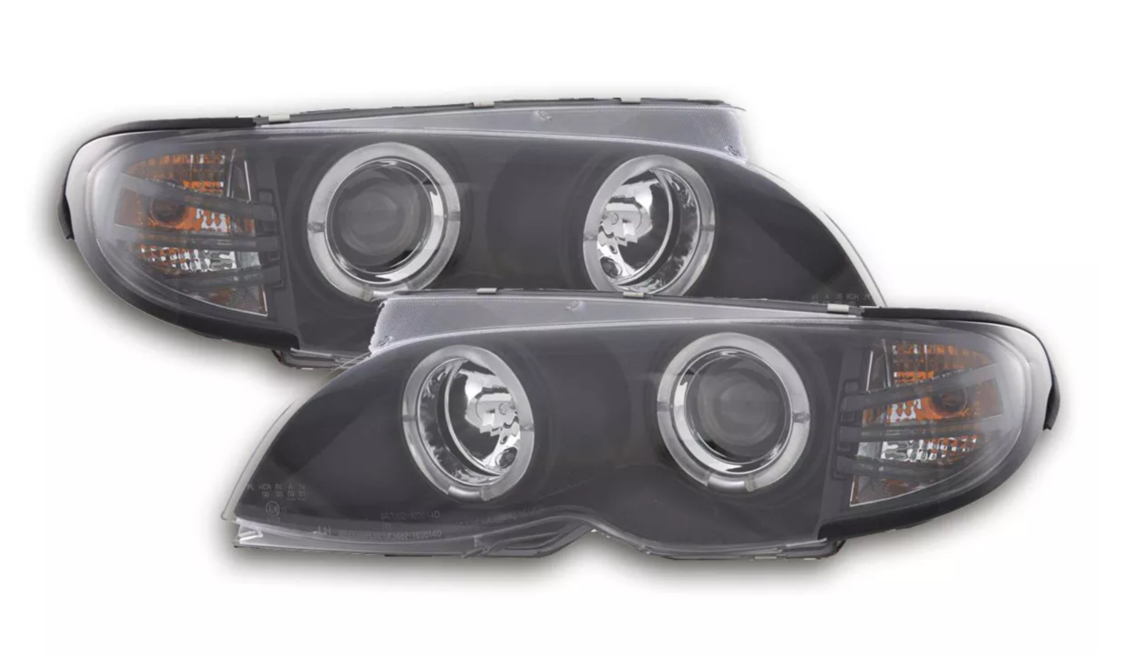 FK Pair LED DRL Projector headlights BMW 3-series E46 Limo Touring 02-05 black