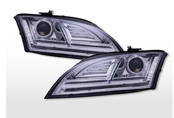 FK LED DRL Angel Eye Projector headlights Audi TT 8J 10-14 chrome Seq Anim Xenon