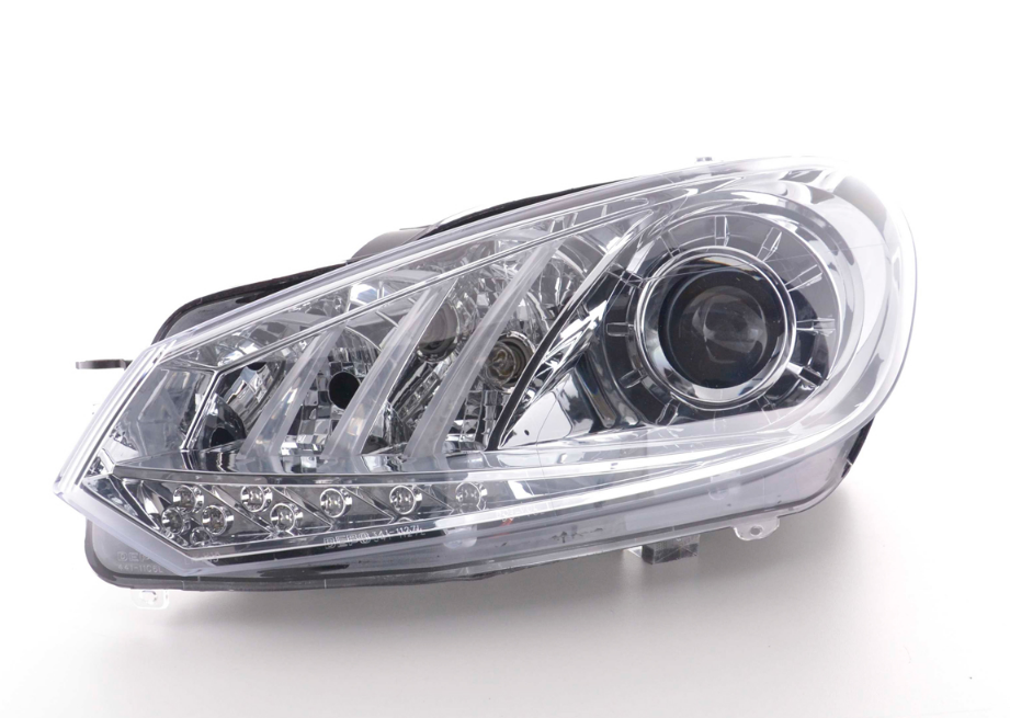 FK Set VW Golf 6 MK6 LED Devil Eye Project Headlights DRL GTI R20 08+ Chrome LHD