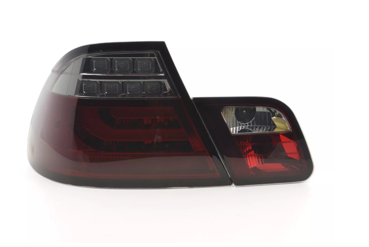 FK Paar LED-RÜCKLEUCHTEN Lichtleiste DRL BMW 3er E46 Coupe 99-03 schwarz rot LHD