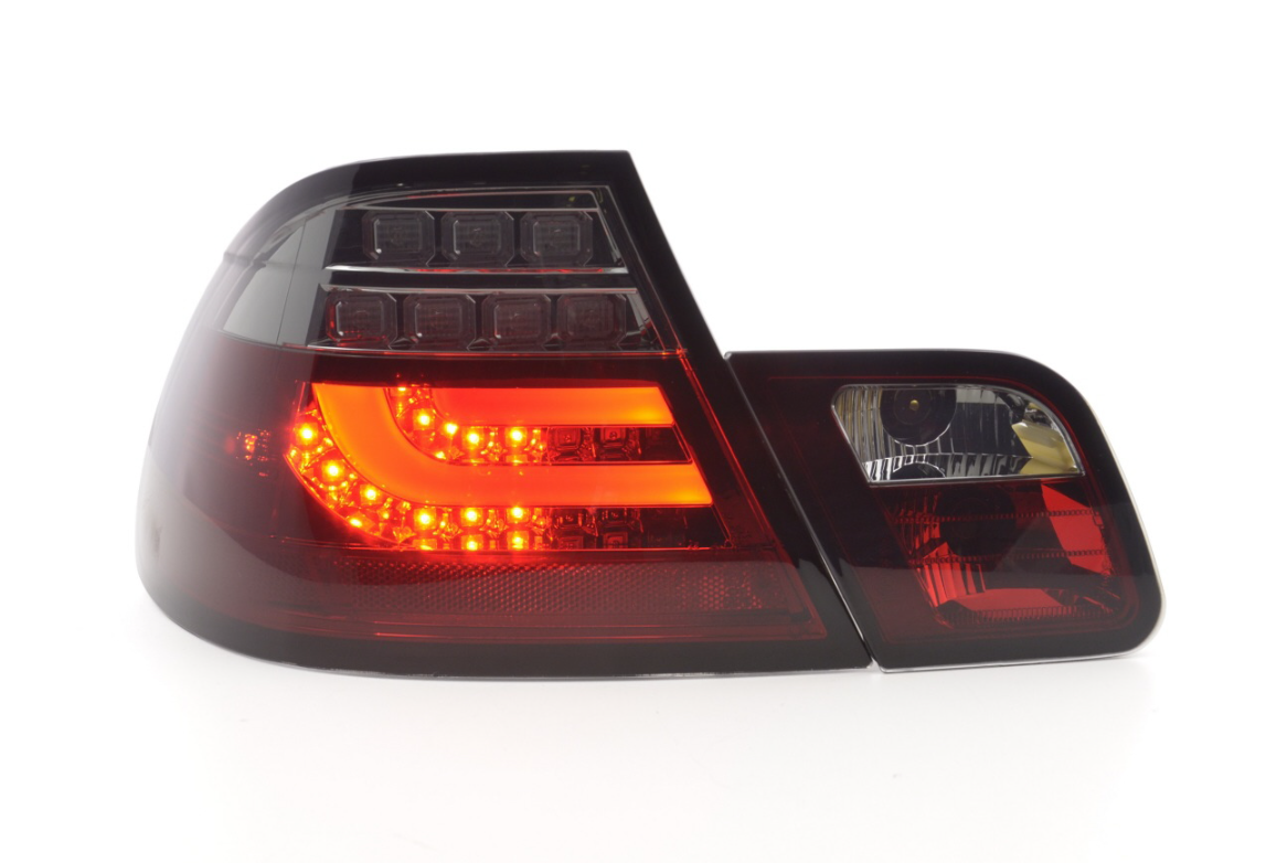 FK Paar LED-RÜCKLEUCHTEN Lichtleiste DRL BMW 3er E46 Coupe 99-03 schwarz rot LHD