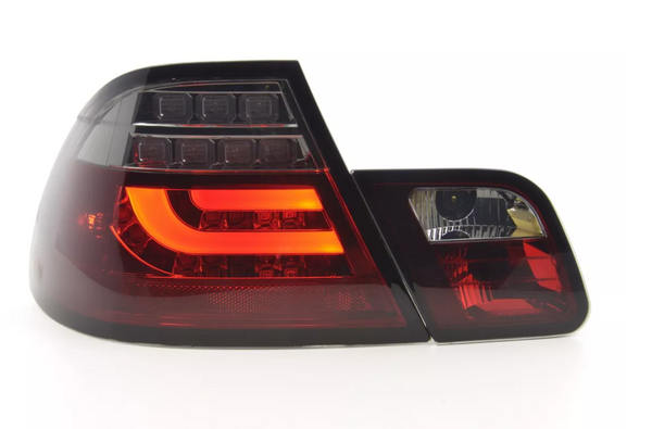 FK Pair LED REAR LIGHTS Lightbar DRL BMW 3-series E46 Coupe 99-03 black red LHD