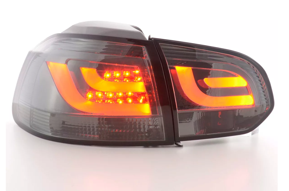 FK Pair VW GOLF MK6 6 08-12 1K LED REAR LIGHTS Lightbar LHD Black Smoke GTi GTD