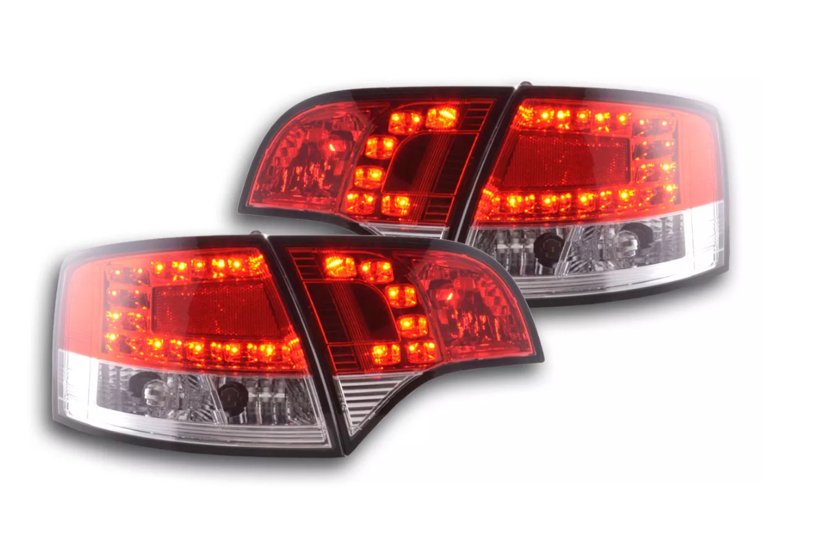 FK Set Audi A4 Avant Typ 8E 04-08 rot / klar LED RÜCKLICHT DRL Lightbar