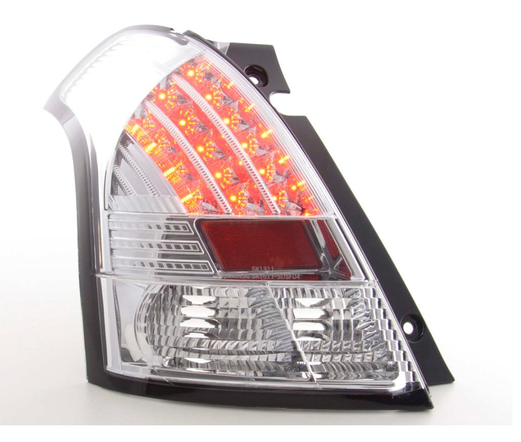 FK Pair Set LED Rear lights Suzuki Swift MZ EZ 04-10 clear chrome LHD