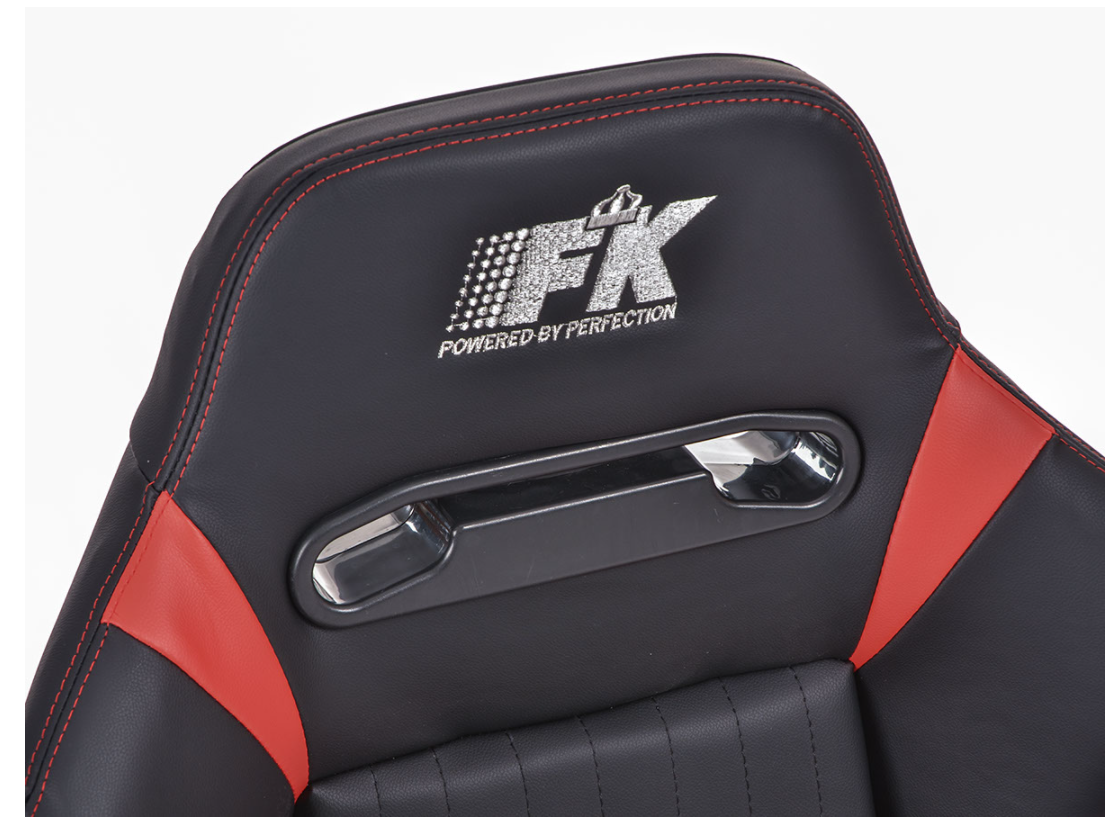 FK Universal Full Bucket Seats & slide runners Black & Red Lux Sports