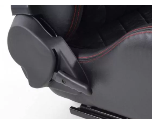 FK Universal Black Reclining Bucket Sports Seats Lux gestepptes Kunstleder 