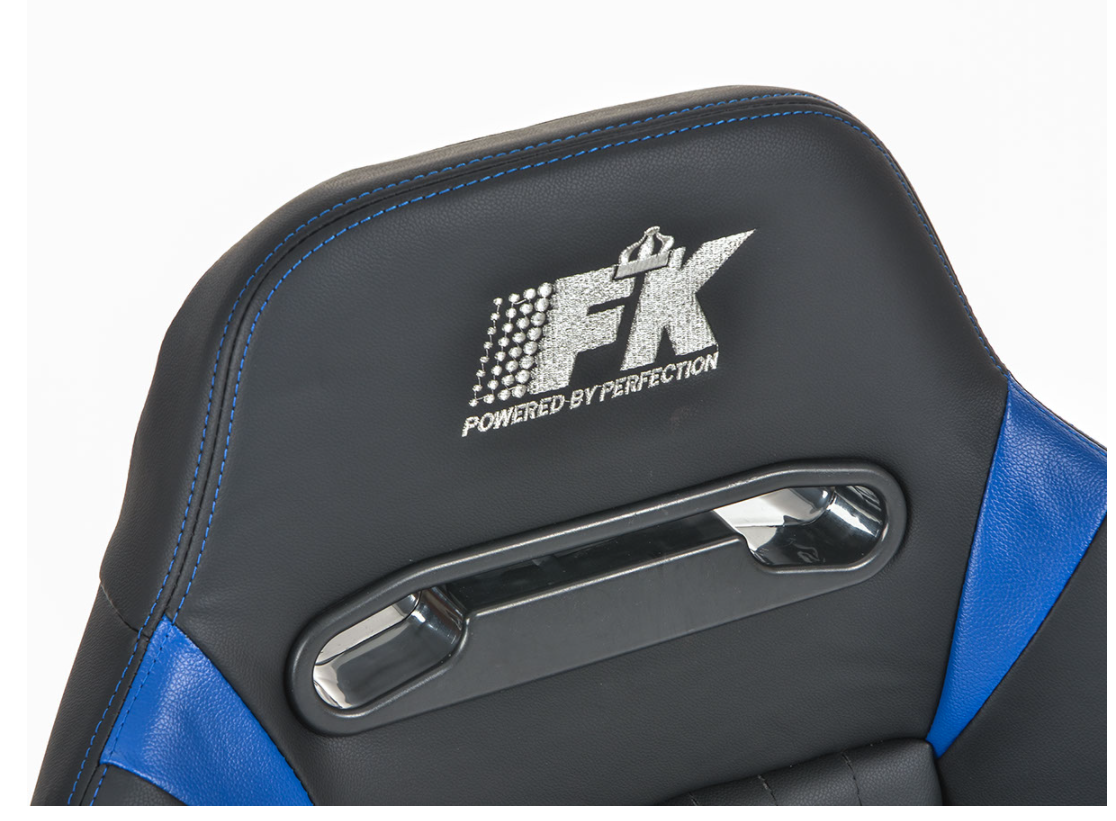 FK Universal Full Bucket Seats & slide runners Black & Blue Lux Sports
