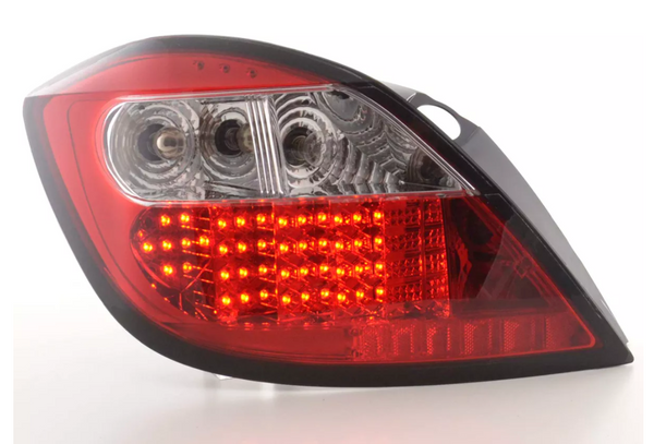 FK Automotive Pair LED Rear Lights Opel Astra H 5-door 04+ red clear OPC LHD