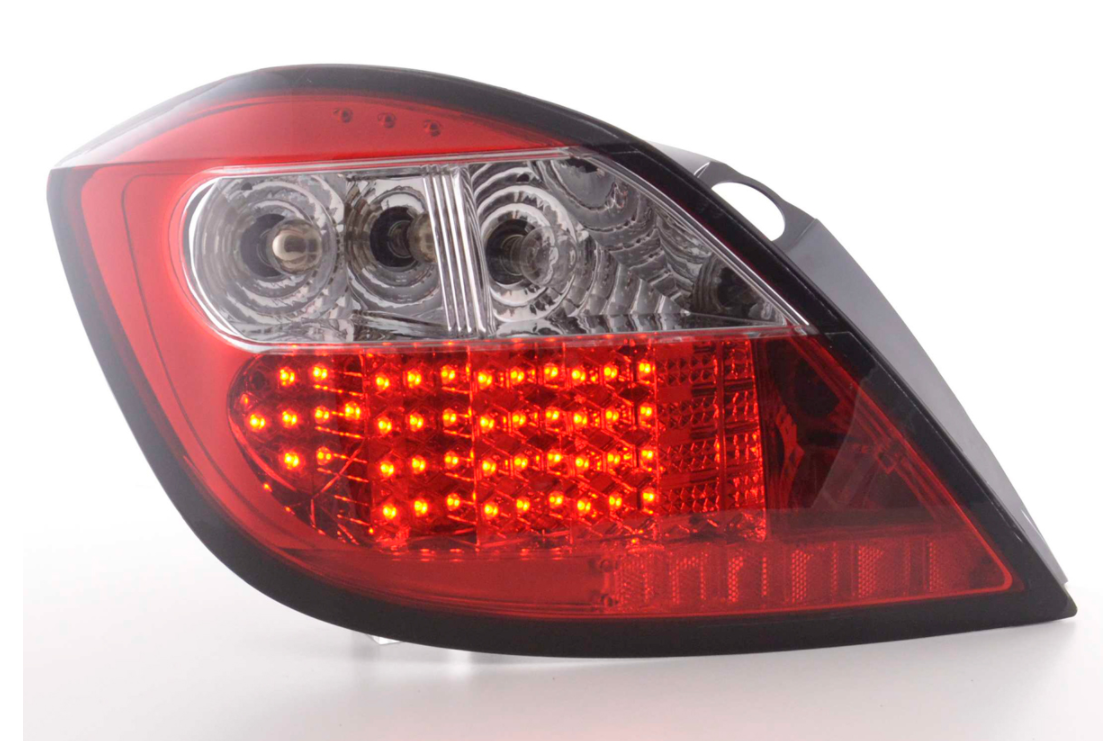 FK Automotive Pair LED Rear Lights Opel Astra H 5-door 04+ red clear OPC LHD