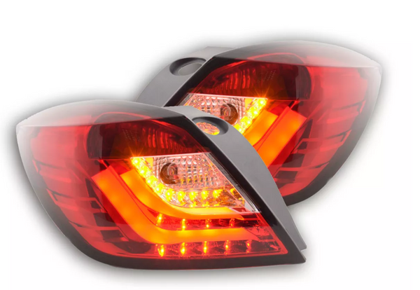 FK Pair LED Lightbar DRL Rear Lights Opel Vauxhall Astra H GTC 04-08 red clear