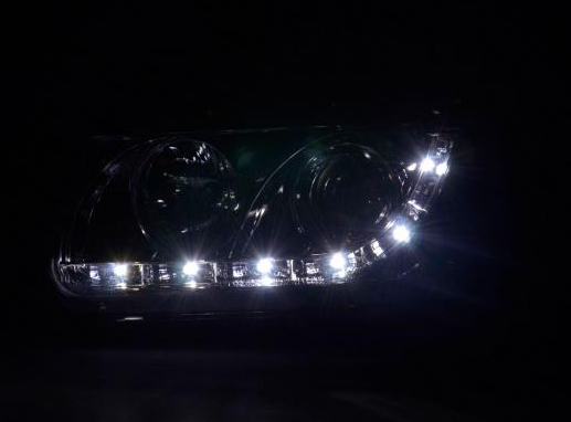 FK LED DRL Angel Halo Ring Eye Projektorscheinwerfer VW Polo 6N 94-99 Chrom