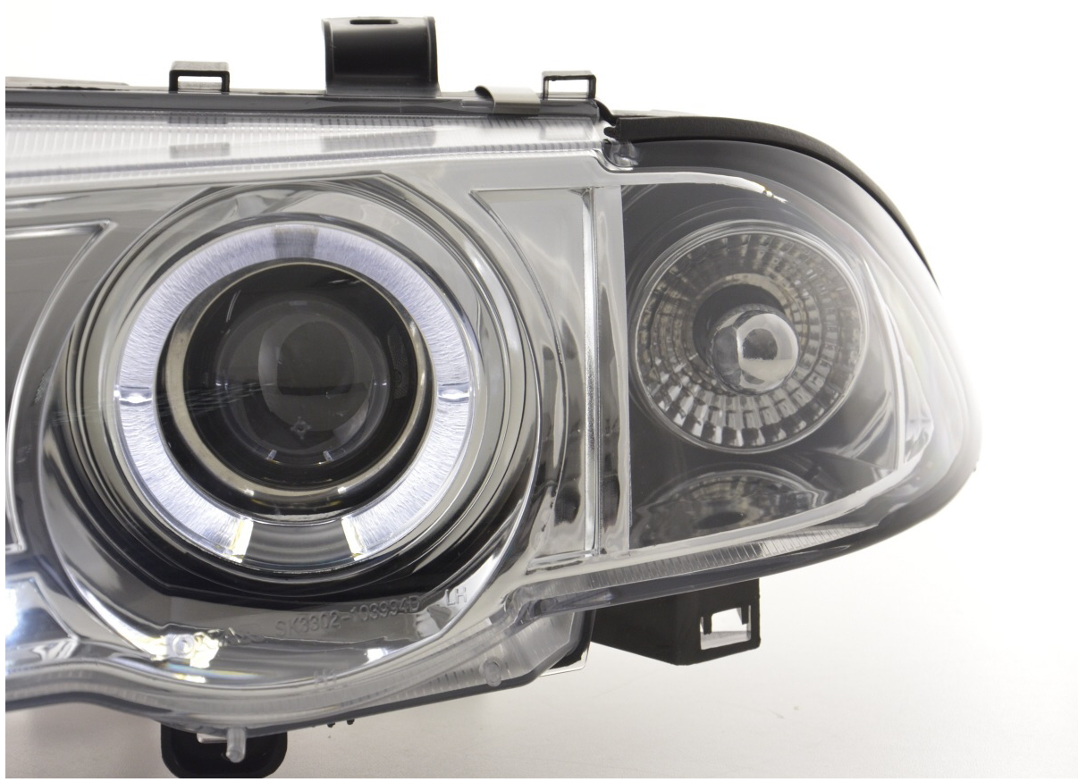 FK LED DRL Devil Halo Eye Headlights BMW E46 Saloon 98-01 chrome LHD M3