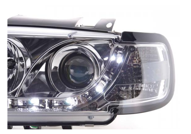 FK LED DRL Angel Halo Ring Eye Projektorscheinwerfer VW Polo 6N 94-99 Chrom