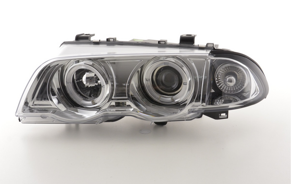 FK LED DRL Devil Halo Eye Headlights BMW E46 Saloon 98-01 chrome LHD M3