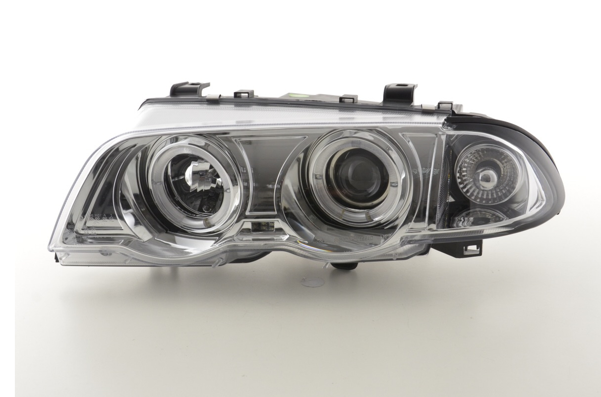 FK LED DRL Devil Halo Eye Headlights BMW E46 Saloon 98-01 chrome LHD M3