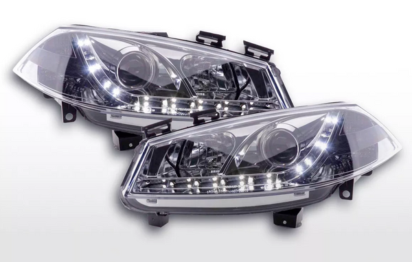 FK LED DRL Angel Eye Projector headlights Ford Fiesta JH1 JD3 MK6 03-07 black