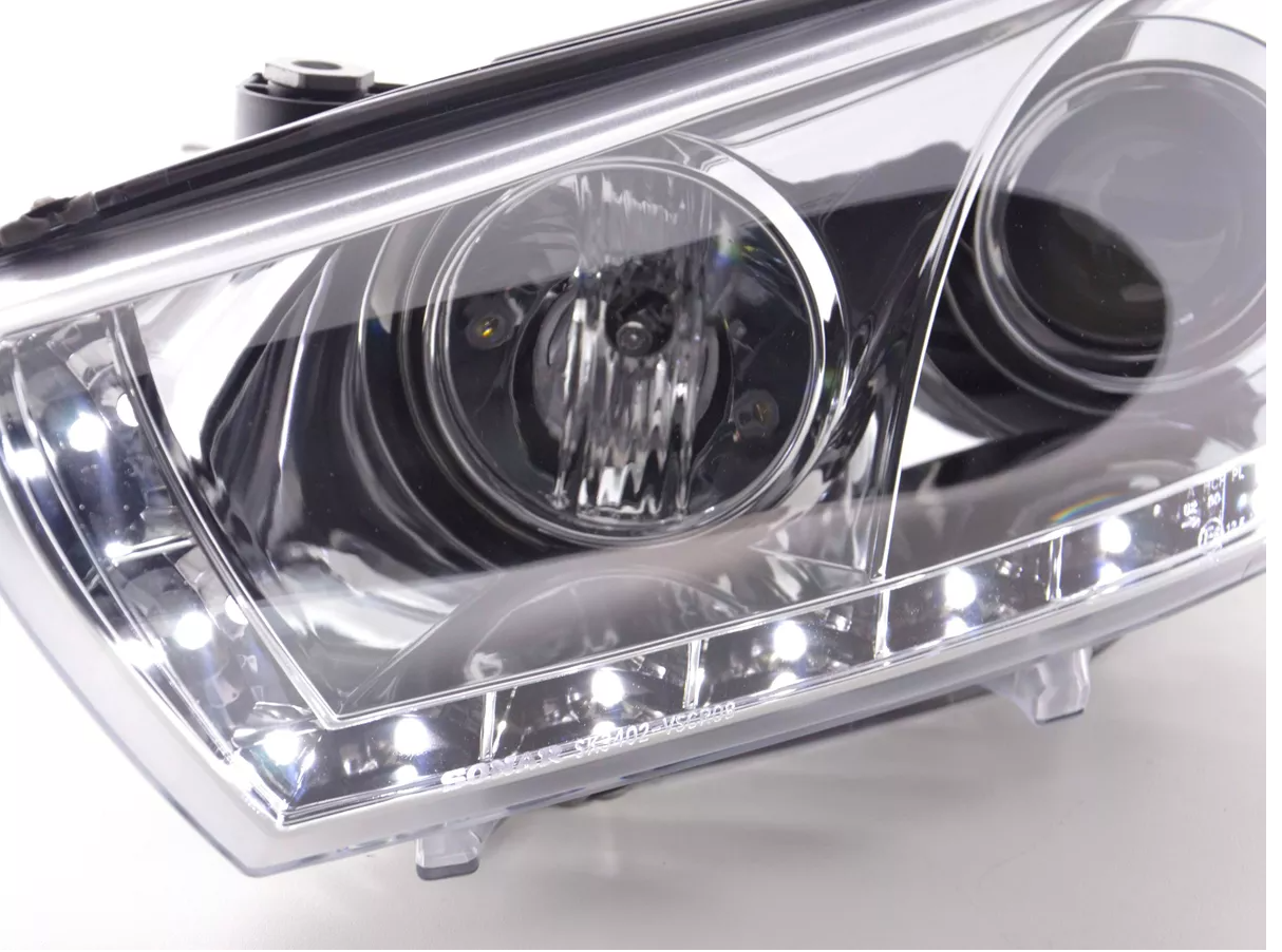 FK Pair LED DRL Light Bar Headlights lightbar VW Scirocco 3 Mk3 13 08-14 chrome