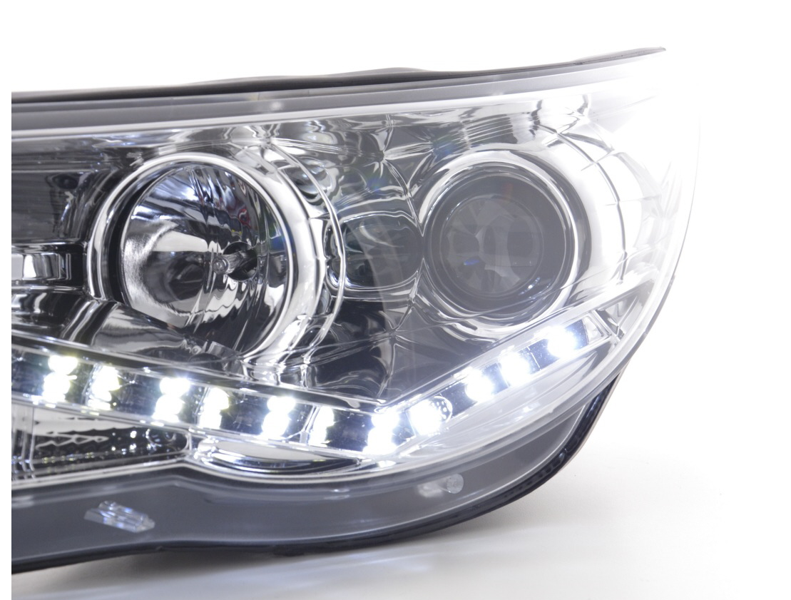 FK Paar LED DRL Projektorscheinwerfer VW Tiguan 5N 07-11 Chrom RHD 