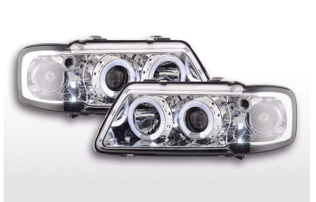 FK LED DEL Headlights Angel Eyes Halo Audi A3 8L 96-00 chrome S3 LHD & RHD