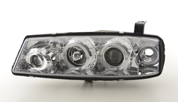 FK Pair LED DRL Black headlights Opel Vauxhall Calibra 90-98 chrome LHD