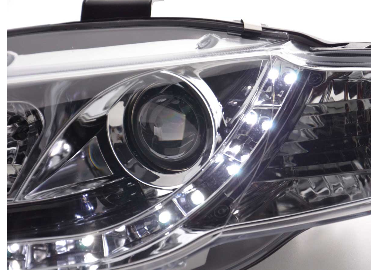 FK LED DRL Angel Eye Projektorscheinwerfer Audi A4 B7 8E 04-08 Chrom LHD S4 