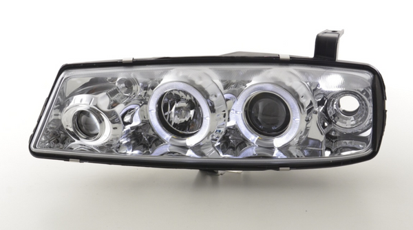 FK Paar LED DRL Schwarze Scheinwerfer Opel Vauxhall Calibra 90-98 Chrom LHD 