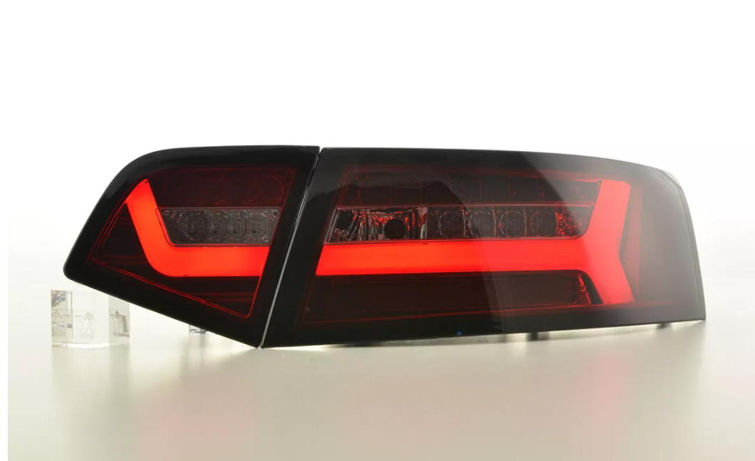 FK Set LED DRL Lightbar Rear Lights Audi A6 C6 4F saloon 08-11 black Red LHD S6