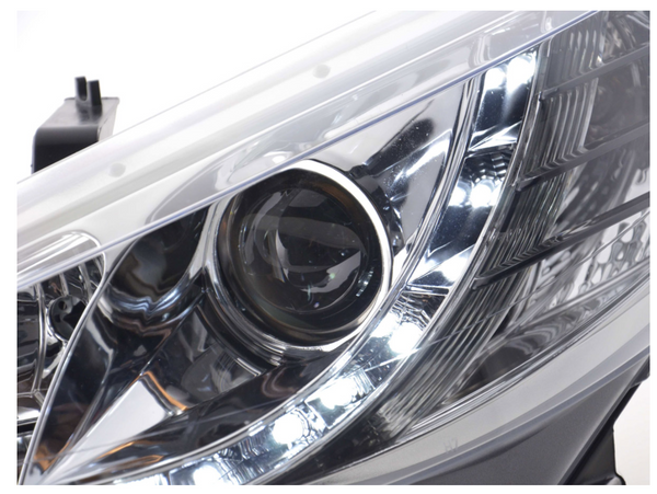 FK Set LED DRL Lightbar Projektorscheinwerfer Peugeot 207 06+ Chrom LHD