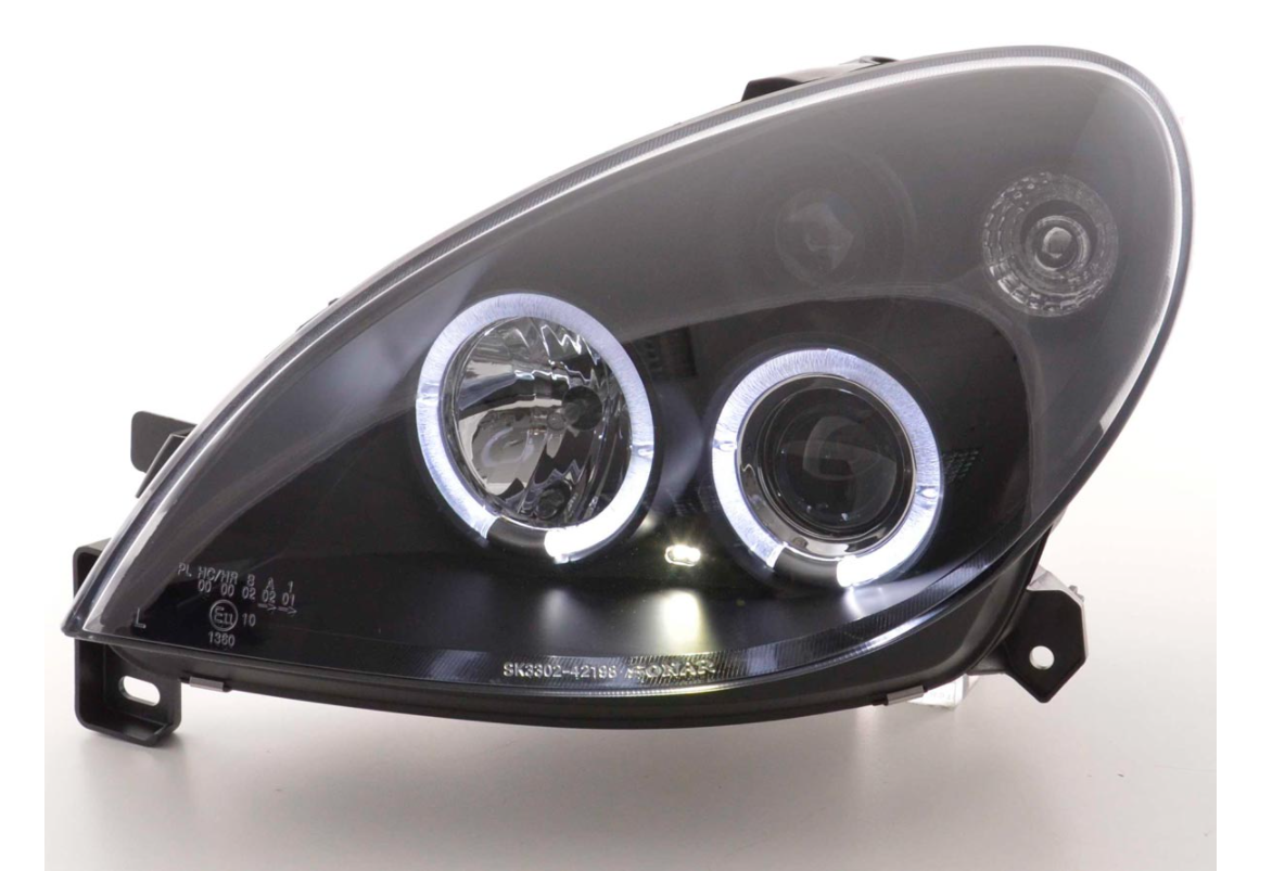 FK LED DRL Angel Eye Projektorscheinwerfer Citroen Xsara N7 00-05 schwarz LHD