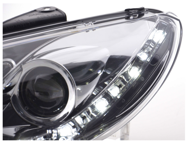 FK LED DRL Lightbar Halo Projector headlights 206 S16 98+ chrome LHD