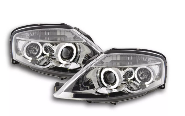 FK Paar LED DRL Halo Projektorscheinwerfer Citroen C3 02–08 Chrom LHD 