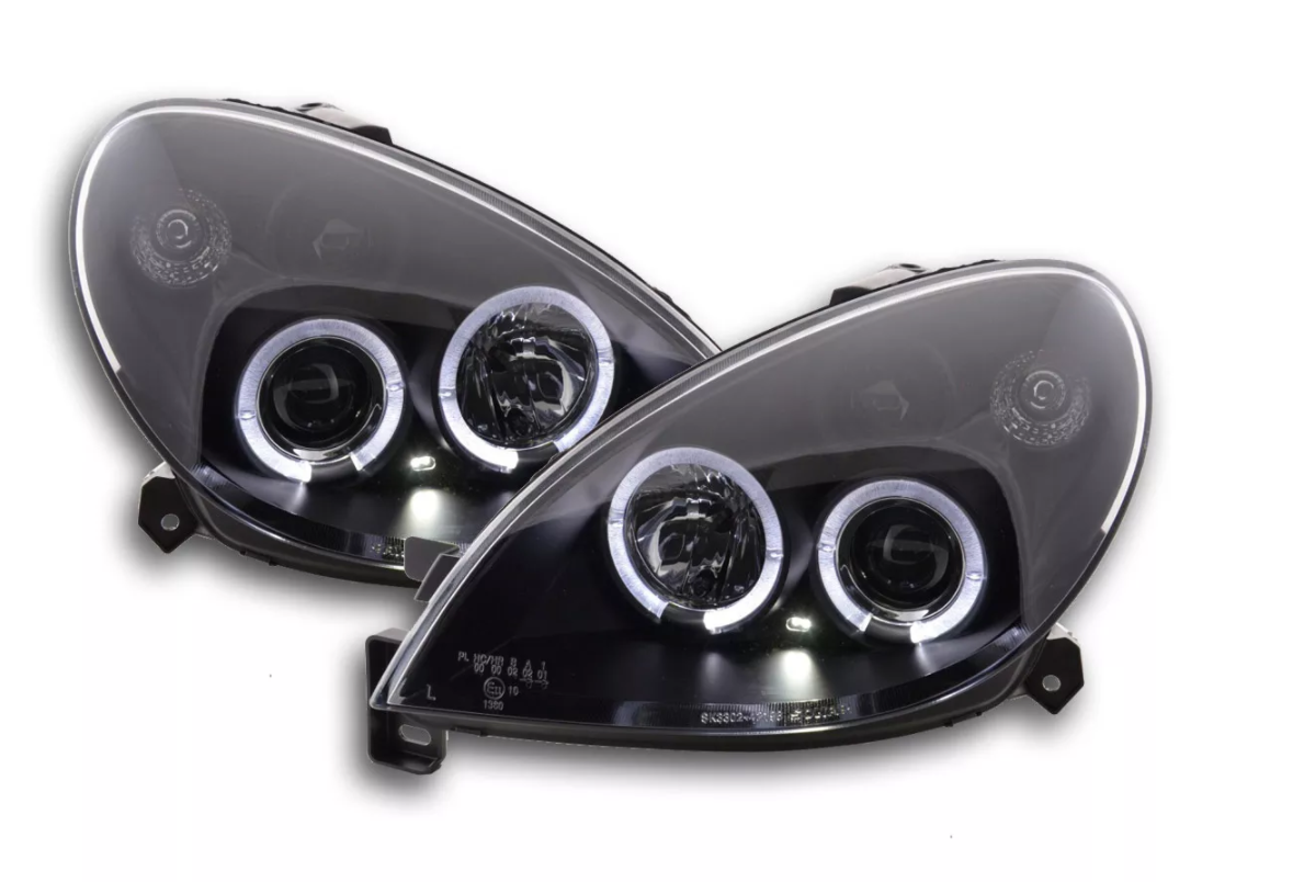 FK LED DRL Angel Eye Projector headlights Citroen Xsara N7 00-05 black LHD