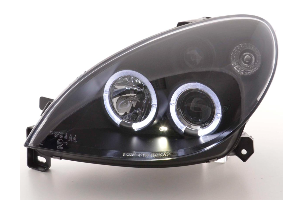 FK LED DRL Angel Eye Projektorscheinwerfer Citroen Xsara N7 00-05 schwarz LHD