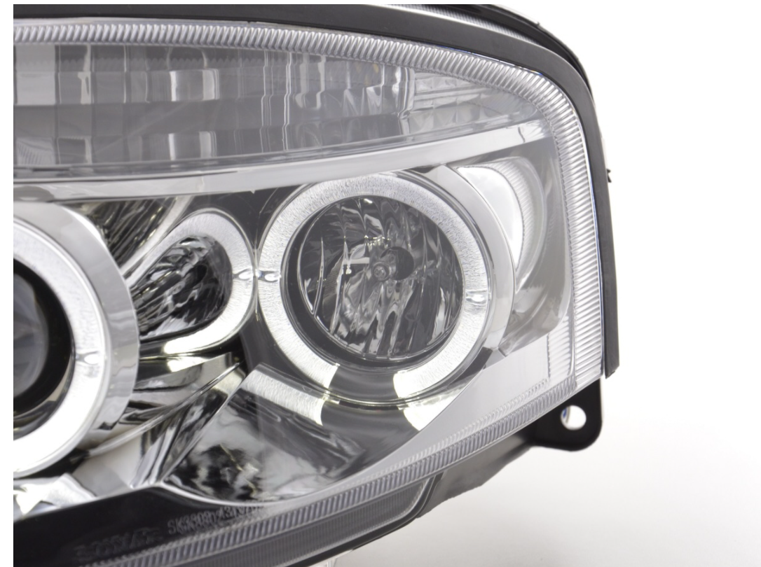 FK Pair LED DRL Halo Projector headlights Citroen C3 02-08 chrome LHD