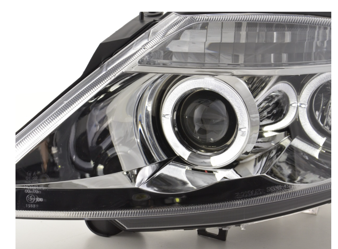 FK Paar LED DRL Halo Projektorscheinwerfer Citroen C3 02–08 Chrom LHD 