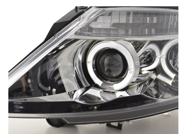 FK Pair LED DRL Halo Projector headlights Citroen C3 02-08 chrome LHD