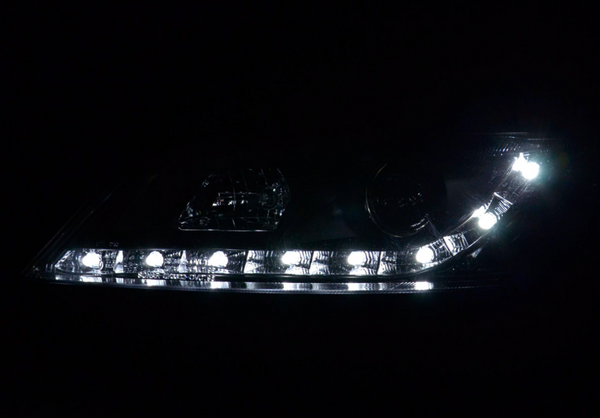 FK LED Scheinwerfer Lightbar Halo Ring Opel Vauxhall Vectra B 95-99 Schwarz LHD