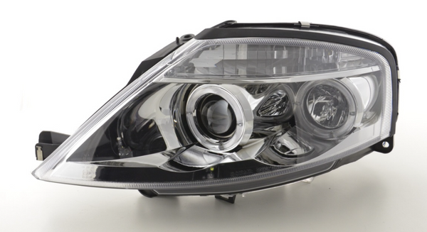 FK Pair LED DRL Halo Projector headlights Citroen C3 02-08 chrome LHD