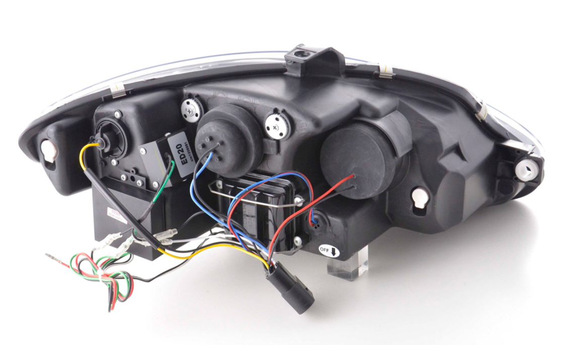 FK Paar LED DRL Projektor Halo-Scheinwerfer Seat Leon 1P 2 MK2 09+ schwarz LHD