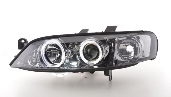 FK LED Headlights Angel Eyes Halo Ring Opel Vauxhall Vectra B 96-99 Chrome