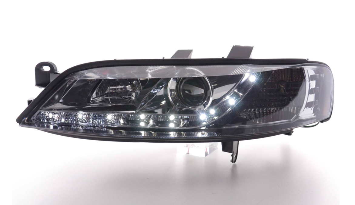 FK LED-Scheinwerfer Lightbar Halo Ring Opel Vauxhall Vectra B 99-02 Chrom LHD 