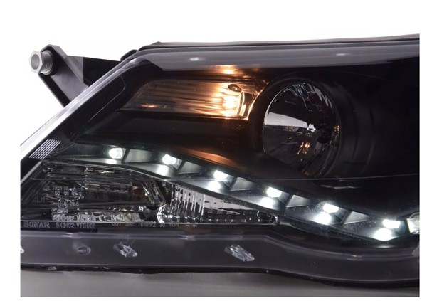 FK Paar LED DRL Projektorscheinwerfer VW Tiguan 5N 07-11 schwarz LHD