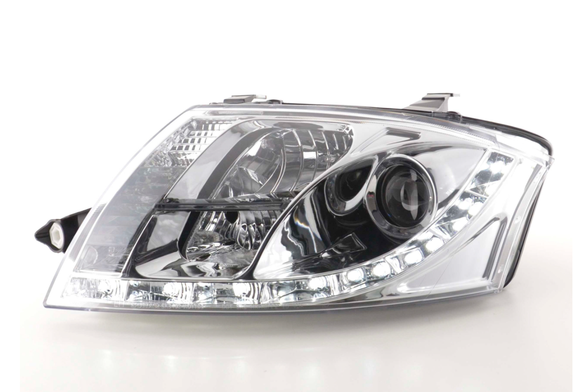 FK Pair LED DRL Projector headlights Audi TT 8N 98-06 Chrome 1.8 3.2 Quattro LHD