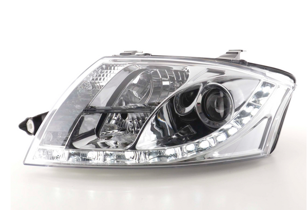 FK Paar LED DRL Projektorscheinwerfer Audi TT 8N 98–06 Chrom 1,8 3,2 Quattro LHD