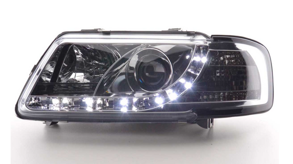 FK Set LED DRL Scheinwerfer Angel Eyes Halo Audi A3 8L 96-00 schwarz S3 LHD