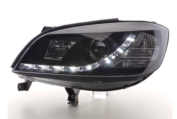 FK Set LED DRL Lightbar Scheinwerfer Halo Projektor Opel Zafira A 99-04 Schwarz LHD