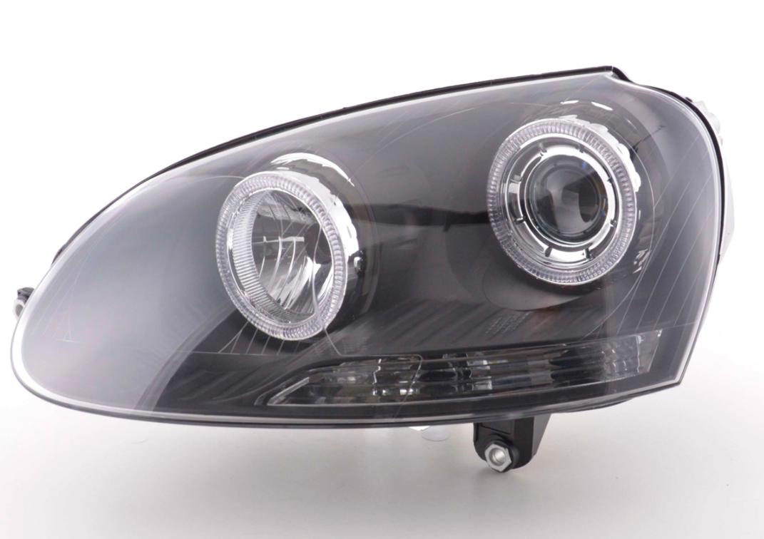 FK Set LED DRL Devil Halo Eye Headlights VW Golf 5 MK5 1K 03-08 black RHD & LHD