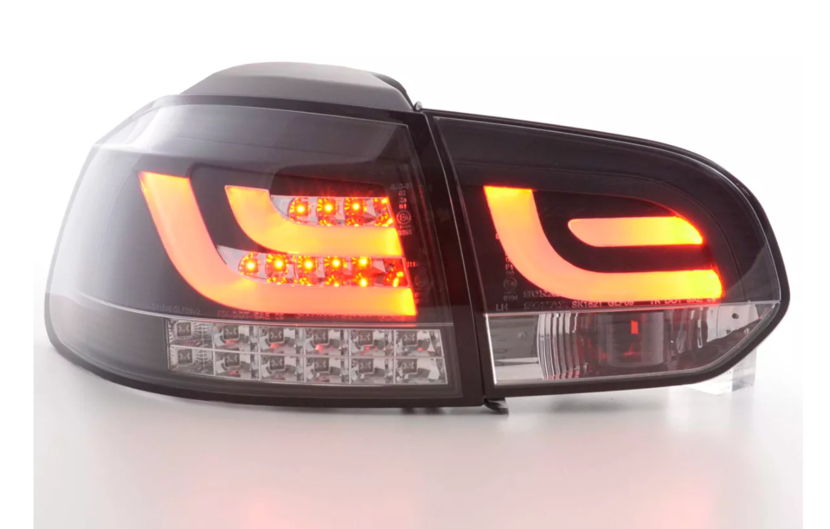 FK Set VW GOLF MK6 6 08-12 1K LED REAR LIGHTS Lightbar LHD Black Smoke GTi GTD