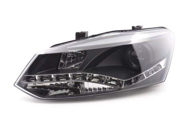 FK Paar LED DRL Projektorscheinwerfer VW Polo 6R 2010+ schwarz RHD Plug &amp; Play